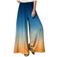 thumbnail image 1 of EKOUSN Womens Fashion Cargo Pants Women Fashion Loose Casual Gradient Print Elastic Waist Pocketless Wide Leg Casual Plus Size Womens Pants Orange L, 1 of 4