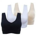 thumbnail image 1 of EKOUSN Womens Fashion Shapewear Push Up Bras T-Shirt Bras Sports Bras 3-Pack Seamless Sports Bra Breathable Wireless Push Up Bra With Pads Yoga Running Fitness Bralettes Plus Size Multicolor 2X, 1 of 3