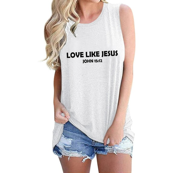 EKOUSN Womens Summer Crewneck Tank Top Casual Loose Sleeveless Tops Shirts