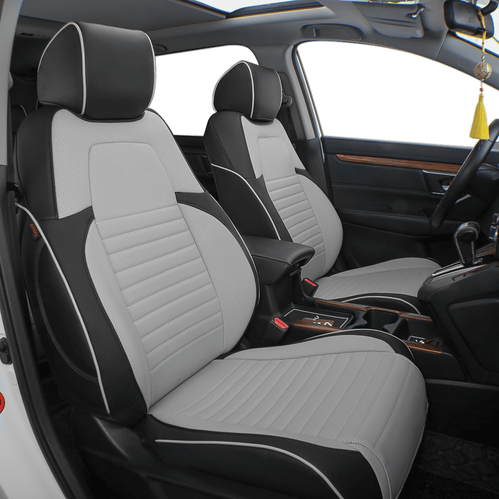 EKR Breathable Leather Auto Seat Covers for Honda CRV LX Models 2017 2022 Black with Gray Full Set Walmart