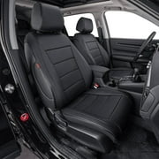 EKR Custom Fit CRV Seat Covers for Honda CRV EX,EXL,Hybrid 2023 2024 - Full Set Breathable Leather Auto Seat Covers(Black)
