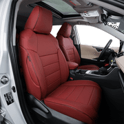 EKR Custom Fit Camry Car Seat Covers for Toyota Camry 2018 2019 2020 2021 2022 2023 2024 L,LE,SE,SE Nightshade(Not for Hybrid)-Breathable Leather,Full Set(Burgundy)