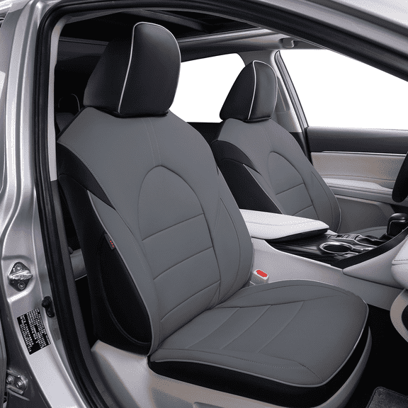 EKR Custom Fit Camry Car Seat Covers for 2025 2026 Toyota Camry LE,SE,Nightshade -Breathable Waterproof Leather Auto Seat Cover for Trucks SUV Full Set(Black with Gray)