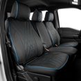 thumbnail image 1 of EKR Custom Fit F150 Seat Covers for 2015-2020 Ford F150 SuperCrew & 2017-2022 F250/F350/F450 SuperDuty CrewCab Limited/King Ranch/Lariat/Platinum, Waterproof Full set Leather(Black/Blue), 1 of 8