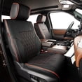 thumbnail image 1 of EKR Custom Fit Tundra Car Seat Covers for 2014-2021 Toyota Tundra Double Cab SR, SR5 ,Rear 40/60 Split Without Armrest,Full set Faux Leather Seat Cover(Black with Red Piping), 1 of 8