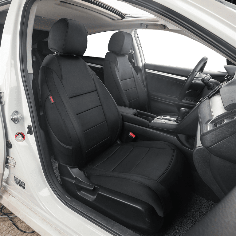 EKR Custom Fit Civic Car Seat Covers for Honda Civic Hatchback LX Sport 2022 2023 2024 Neoprene Full Set Auto Seat Covers Black