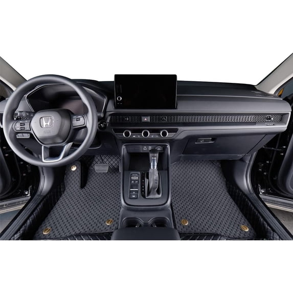 EKR Custom Fit Compass Car Floor Mats for Jeep Compass 2018 2019 2020 2021 2022 2023 - All Weather Protection Leatherette Plus Blanket Floor Mats Set(Black)