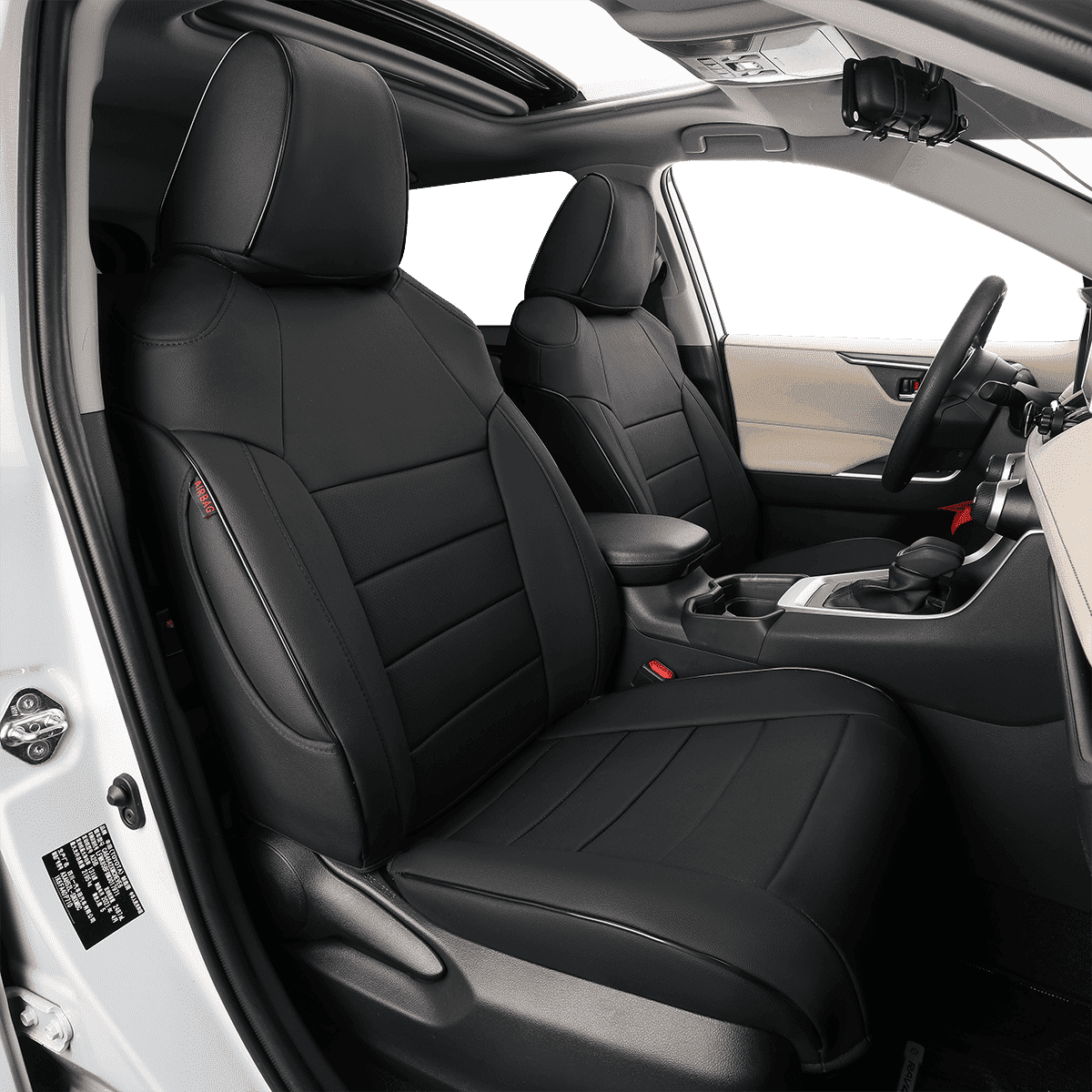 EKR Custom-Fit Corolla Car Seat Covers for 2014-2019 Toyota Corolla L, LE, LE Plus,LE Eco Plus Sedan Seat Protector- Full Set Leather(Black)
