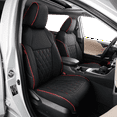 thumbnail image 1 of EKR Custom Fit Corolla Car Seat Covers for 2023 2024 2025 2026 Toyota Corolla LE - Seat Protecter Full Set Leather (Black with Red Trim), 1 of 7