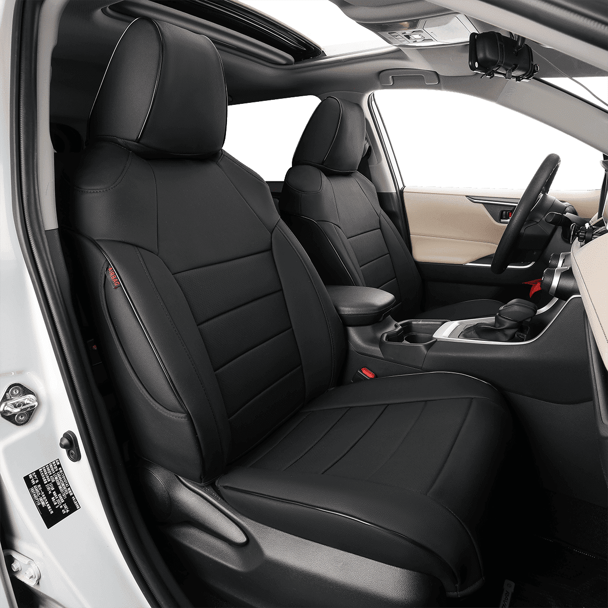 EKR Custom Fit Corolla Car Seat Covers for 2023 2024 2025 2026 Hybird LE - Seat Protecter Full Seat Leather (Black)