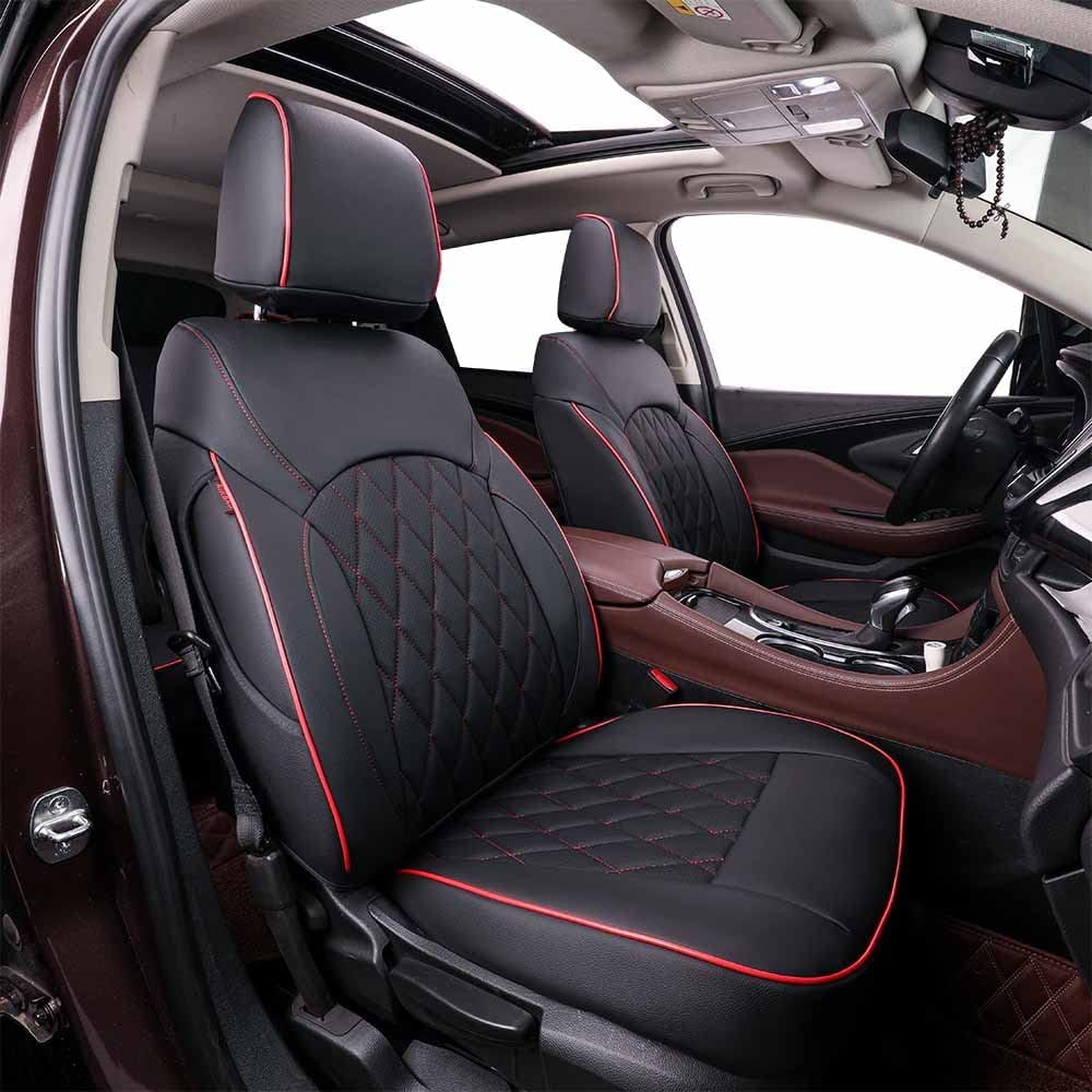 EKR Custom Fit Encore Car Seat Covers for Select Buick Encore GX 2020 2021  2022 2023 - Leatherette Full Set (Black) 