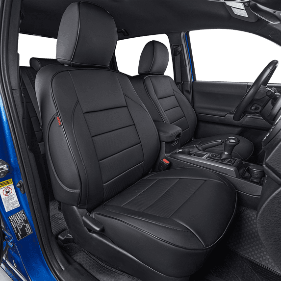 EKR Custom Fit F150 Car Seat Covers for 2011 2012 2013 2014 F150 SuperCrew: King Ranch, Lariat, Lariat Limited, Limited, Platinum, SVT Raptor, FX2, FX4 (4 Doors,2 Row),Leather(Black)