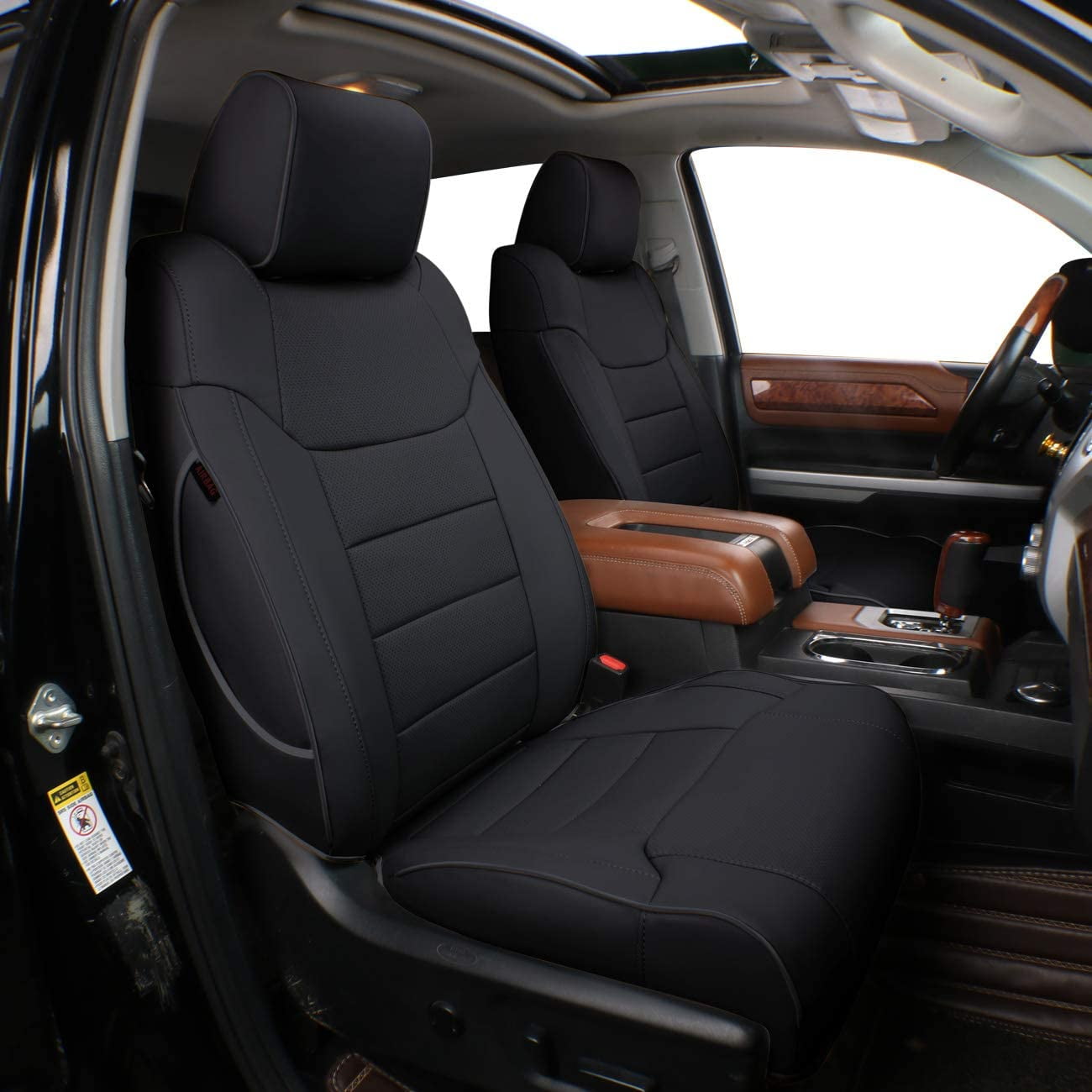 EKR Custom Fit F150 Car Seat Covers for 2021 2024 Ford F150 4 Door SuperCrew XL XLT Lariat Leather Black Walmart