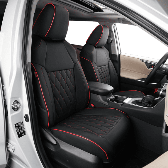 EKR Custom Fit Ford Escape Car Seat Covers for 2005 2006 2007 2008 Ford Escape XLT, XLS, Limited -Breathable Leather,Full Set Auto Seat Cover (Red)