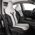 thumbnail image 1 of EKR Custom Fit Model Y Car Seat Covers for Tesla Model Y 2020 2021 2022 2023 2024 2025 - Full Set Leather 5-Seater Saver (Black/White), 1 of 8