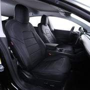 EKR Custom Fit Model Y Car Seat Covers for Tesla Model Y 2019 2020 2021 2022 2023 - Full Set Leatherette (Black)