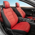 thumbnail image 1 of EKR Custom Fit Mustang Car Seat Cover for Ford Mustang Fastback EcoBoost, EcoBoost Premium,GT, GT Premium 2015 -2026 ,Rear Row Backrest 50/50 Split ,Full Set Leather Seat Covers(Black/Red), 1 of 5