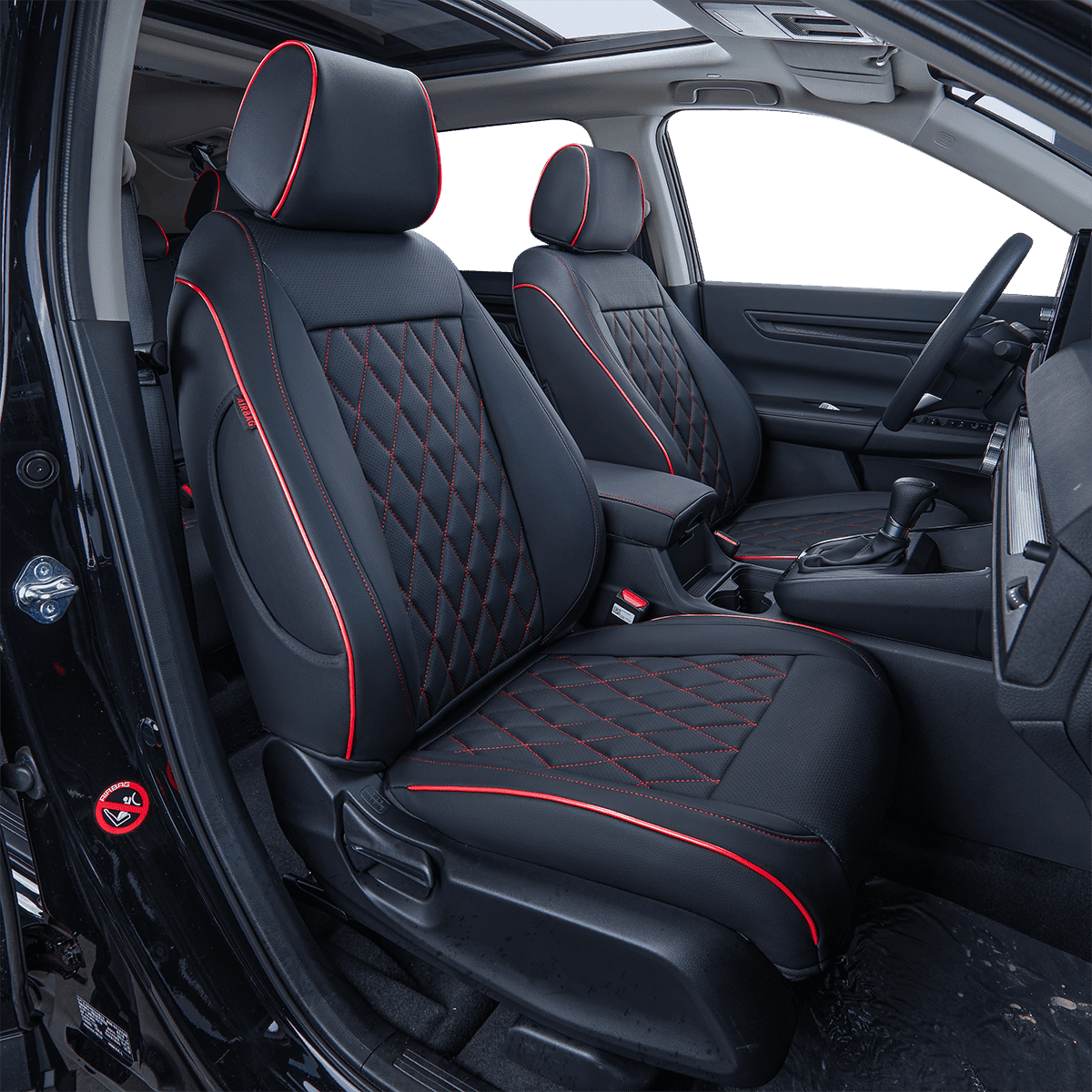 EKR Custom Fit Pilot Car Seat Covers for Honda Pilot EX L Special Edition Touring 8 Passenger 2016 2017 2018 2019 2020 2021 2022 Three Rows