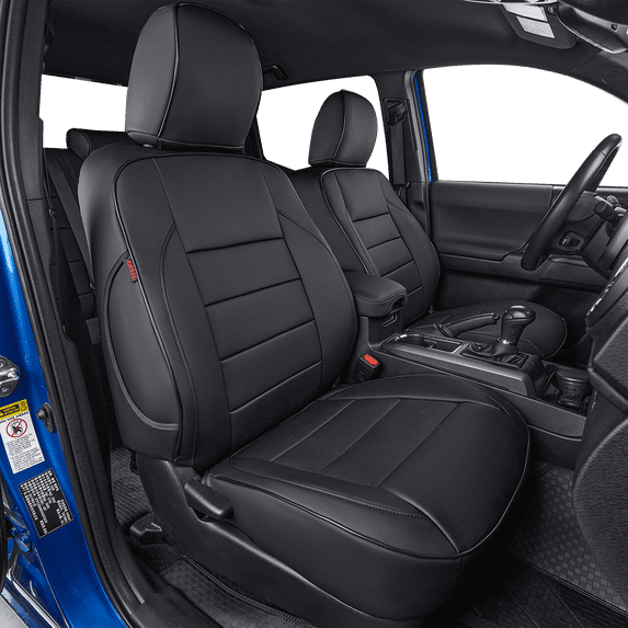 EKR Custom Fit RAM Car Seat Covers for 2013 2014 2015 2016 2017 2018 RAM 1500 Crew Cab SLT,Lonestar,Big Horn; Extended Cab Big Horn(4 Doors,2 Row)- Full Set Breathable Leather(Black)