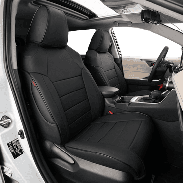 EKR Custom Fit RAV4 Car Seat Covers for Toyota RAV4 2019 2020 2021 2022 2023 2024 2025 LE,XLE,XLE Premium,Limited Full Set,Leather(Black)