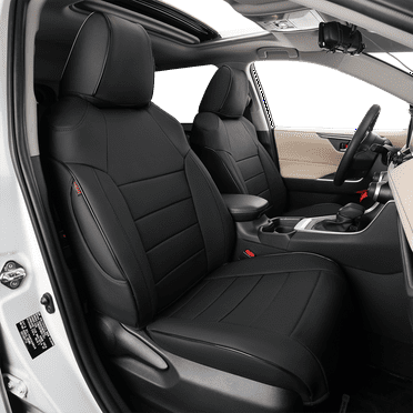 EKR Custom Fit RAV4 Car Seat Covers for Toyota RAV4 2019 2020 2021 2022 2023 2024 2025 LE,XLE,XLE Premium,Limited Full Set,Leather(Black)
