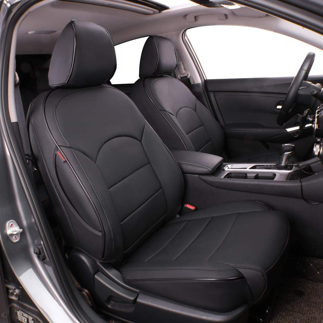 EKR Custom Fit Sentra Car Seat Covers Full Set for Select Nissan Sentra SV SR S 2020 2021 2022 Leatherette Car Seat Cushions Black