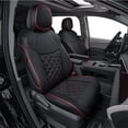 thumbnail image 1 of EKR Custom Fit Sienna Car Seat Covers for Toyota Sienna 2021 2022 2023 2024 2025 LE,XLE (8 Seats) Three Row,Full Set Leatherette Auto Seat Covers(Black with Red Piping), 1 of 7