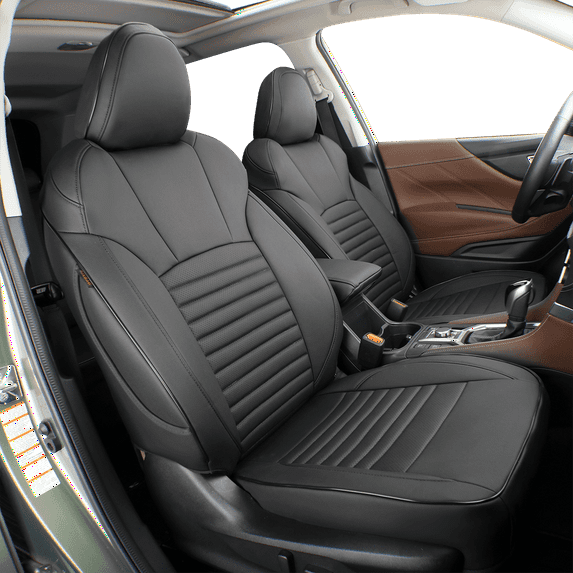 EKR Custom Fit Subaru Outback Car Seat Covers for 2020 2021 2022 2023 2024 2025 Subaru Outback full Set Front Rear Protector Leather(Black)