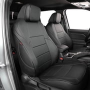 EKR Custom Fit Tacoma Car Seat Covers for Select Toyota Tacoma 2024 2025 2026 Double cab/Crew Cab SR,SR5,TRD Sport,TRD Off-Road,Limited -Full Set,Leather (Black