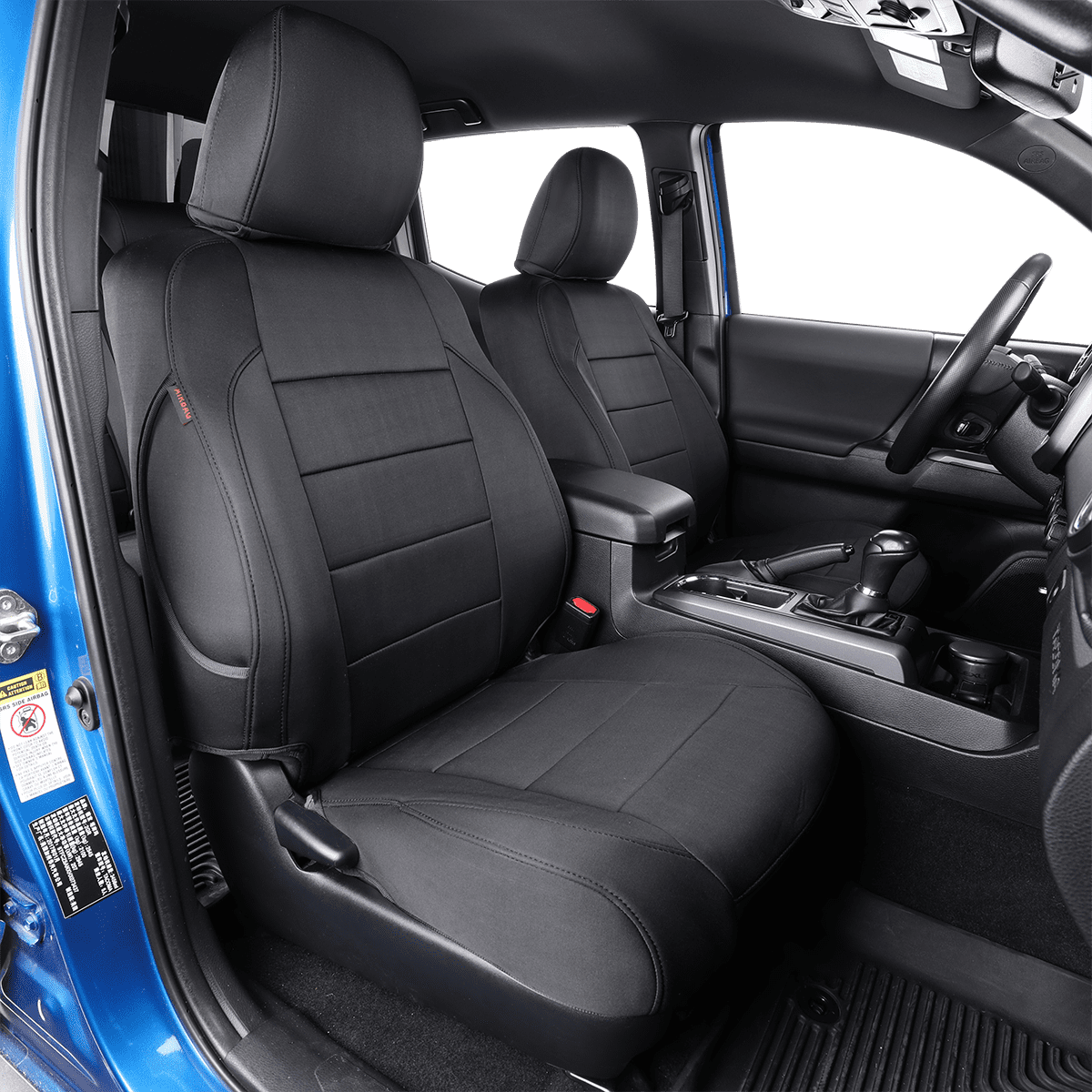 PRP 2016+ Toyota Tacoma Front Seat Covers with Electric Seat Adjusters (Pair) - Black/Grey