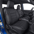 thumbnail image 1 of EKR Custom Fit Tacoma Leather Car Seat Covers for Toyota Tacoma Base 2012 2013 2014 2015 - Full Set Auto Seat Covers Waterproof,Leather(Black), 1 of 9