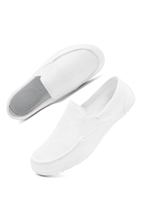 Canvas Slip-On Loafers, Lightweight Breathable Casual Shoes, Non-Slip Comfort Work & Nursing Shoes for Men and Women
