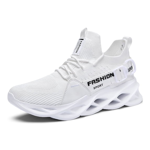 EKRBXA Knit No-Tie Sneakers, Lightweight Breathable Mesh Running Shoes, Non-Slip Comfort Casual Trainers with Wave Hollow Sole for Gym & Everyday Wear