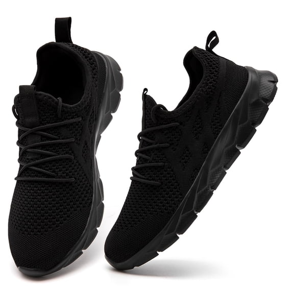 EKRBXA Knit No-Tie Sneakers, Lightweight Breathable Mesh Running Shoes, Non-Slip Comfort Casual Trainers with Segmented Sole for Gym & Everyday Wear