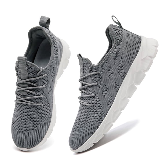 EKRBXA Knit No-Tie Sneakers, Lightweight Breathable Mesh Running Shoes, Non-Slip Comfort Casual Trainers with Segmented Sole for Gym & Everyday Wear
