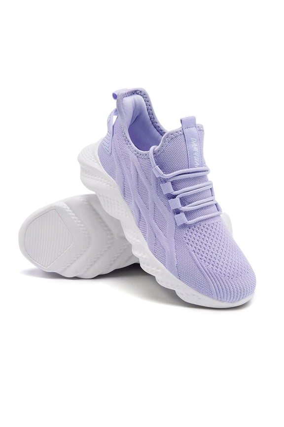 Knit No-Tie Sneakers, Lightweight Breathable Mesh Walking Shoes, Non-Slip Comfort Casual Athletic Shoes with Cloud Sole for Gym & Everyday Wea