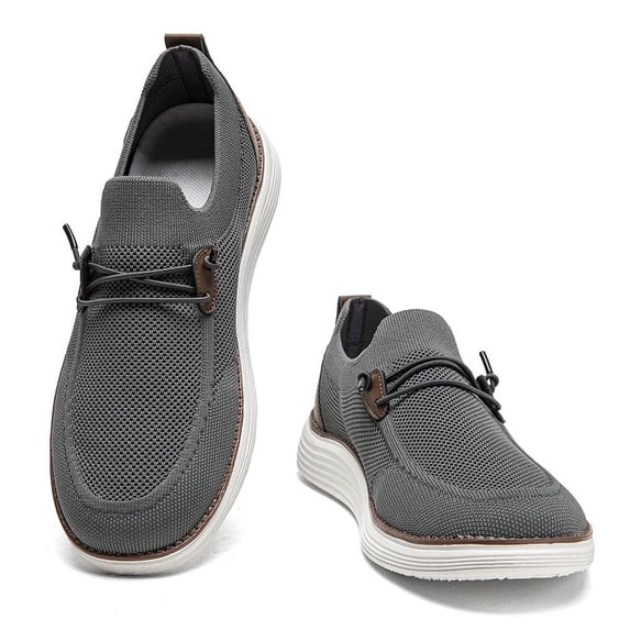 EKRBXA Knit Slip-On Casual Oxford Shoes, Lightweight Breathable Mesh Dress Shoes, Non-Slip Comfort Business-Casual Loafers for Work & Everyday Wear
