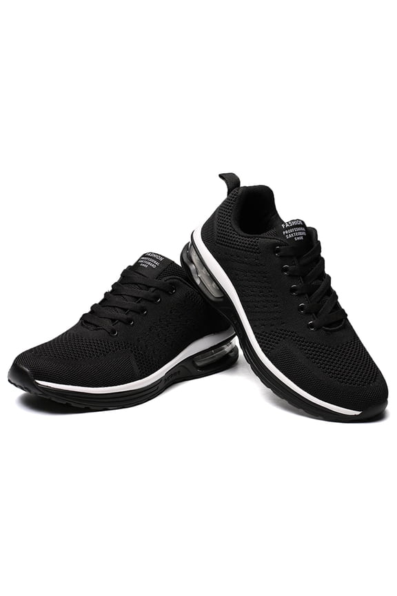 Lace-Up Running Sneakers, Lightweight Breathable Mesh Athletic Shoes, Non-Slip Comfort Air Cushion Trainers for Gym & Everyday Wear