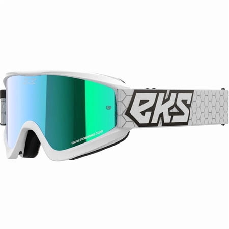 EKS Brand GOX Flat Out Mirror Goggles - Gold Lens (OSFA, Red/White/Blue Metallic)