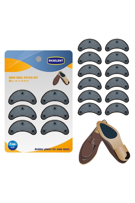6 Pairs Shoe Heel Plate Tap, Shoe Heel Side Worn Repair Rubber Patch, Replacement Kit