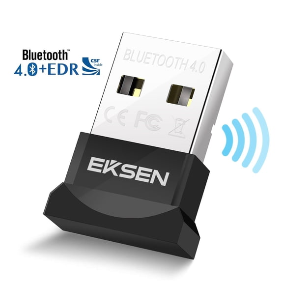 EKSEN Bluetooth Transmitter of Electronic Signals, USB Bluetooth Dongle Adapter for PC, Plug and Play on Win 8 and Above.