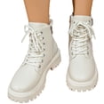 thumbnail image 1 of EKVAHL Ankle Boots for Women Winter Warm Low Heel Ankle Round Toe Boots, Anti Slip Desert Hiking Boots, Lace-Up Comfortable Casual Boots, 1 of 5