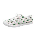 thumbnail image 1 of EKVAHL Christmas Lace Up Sneakers For Women, Seasonal Printed Canvas Shoes, Flat Daily Holiday Walking Shoes Great For City Strolls Green, 1 of 4