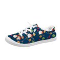 thumbnail image 1 of EKVAHL Christmas Tennis Shoes For Women, Colorful Festive Printed Canvas Sneakers, Soft Low Top Daily Walking Shoes Great For Holiday Parties Blue, 1 of 4