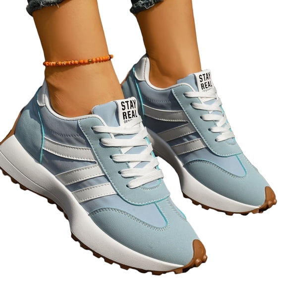 EKVAHL Chunky Sneakers for Women, Anti‑Slip Casual Tennis Shoes,Foam Insole Stable Daily Street Walking Sneakers Blue