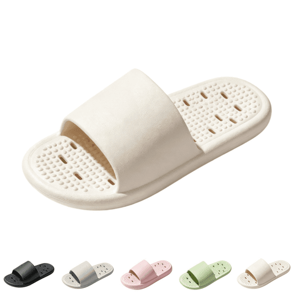 EKVAHL Cloud Slippers for Men Women Comfort Quick Dry House Slides Non-Slip Dormitory Bath Slippers Massage Beach Sandals Hollow Out White