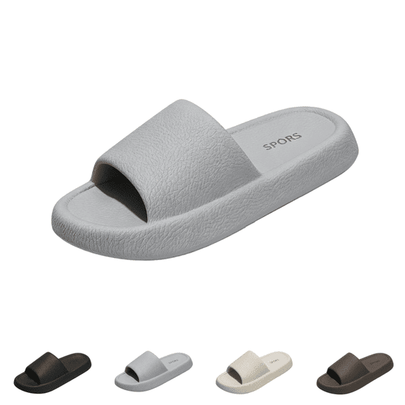 EKVAHL Cloud Slippers for Men Women Comfort Quick Dry Shoes Sandals Non-Slip Dormitory Bath Slippers Solid Color Massage Shower Shoes Gray