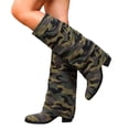 thumbnail image 1 of EKVAHL Cowboy Boots for Women Orthopedic Cowgirl Boots Mid Calf Square Toe Fold Over Chunky Heel Slouchy Suede Boots, 1 of 6
