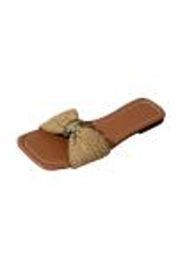Flat Sandals for Women Casual Bow Tie Slippers Slip on Flat Slides Sandals Ladies Lightweight Comfort Beach Walking Sandals Dressy Summer Beach Vacation Shoes
