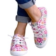 thumbnail image 1 of EKVAHL Floral Canvas Sneakers for Women, Low Top Lace Up Breathable Non Slip Fashion Slip Ons, Vacation Outdoor Daily Stylish Sneakers Multicolor, 1 of 4